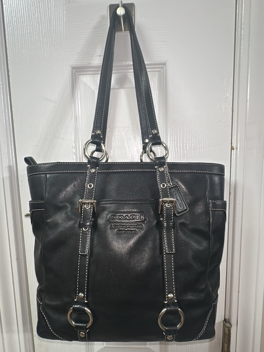 Coach Black East West Leather Purse Y2K (bags16)
